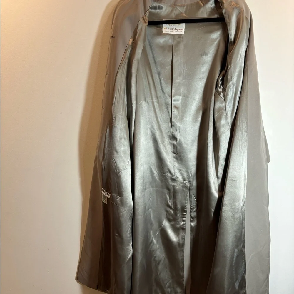 AQUASCUTUM SZ 6 UK Wool Raglan Sleeve Back Slit Belt Trench Coat with Pockets - Picture 11 of 14